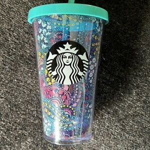 Vera Bradley + Starbucks international collaboration 16oz tumbler w/ lid + straw